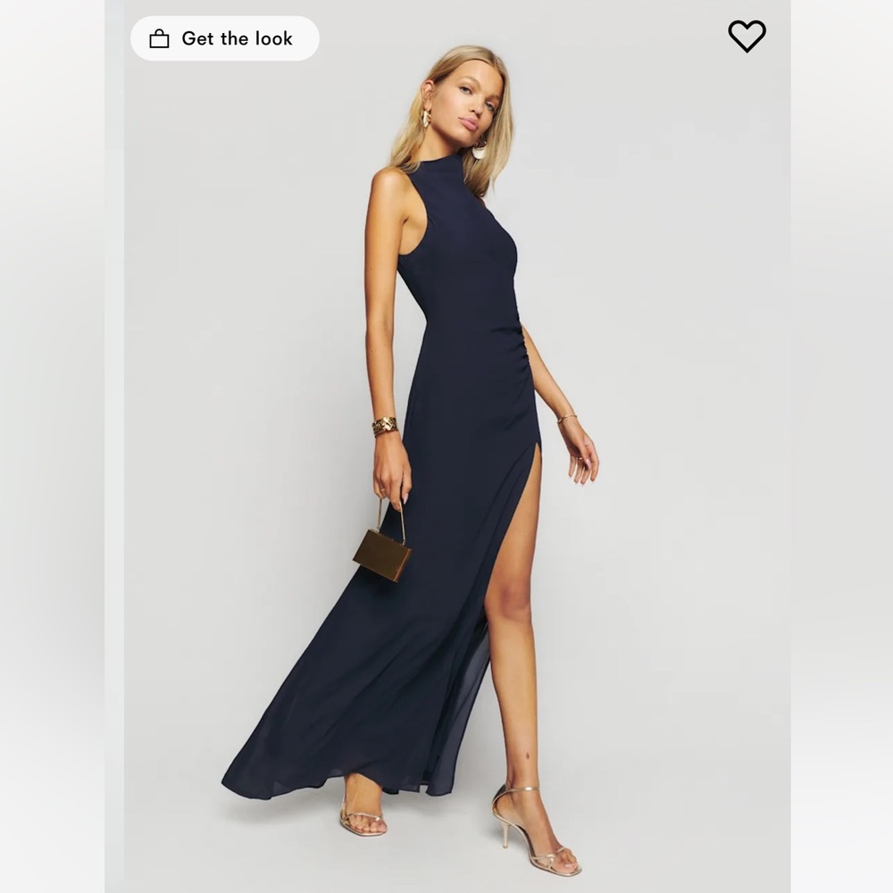 NWOT Reformation Senna Dress (Navy) - Picture 6 of 8
